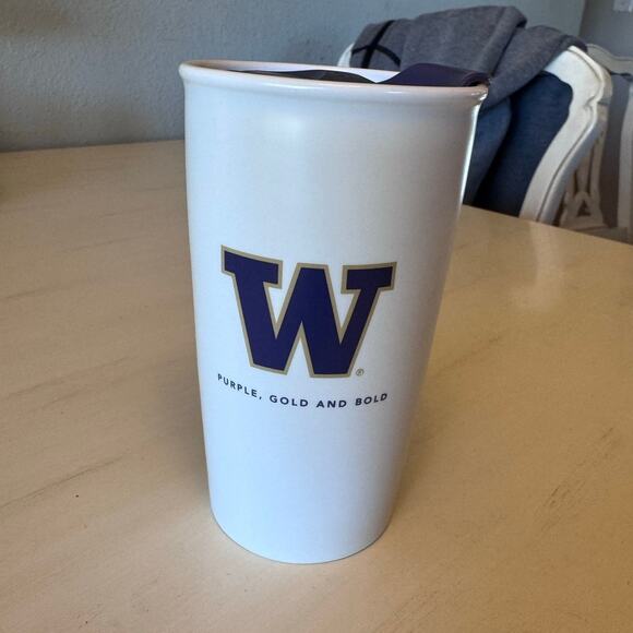 University of Washington Huskies Starbucks Ceramic Travel Cup with Lid - Picture 1 of 6
